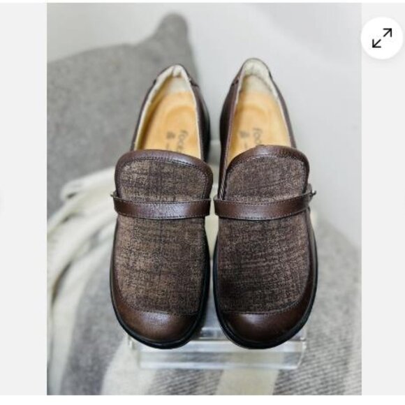 Footprints Birkenstock Strap Brown Leather Loafer Shoes Women's 39 L 8 - Picture 1 of 7